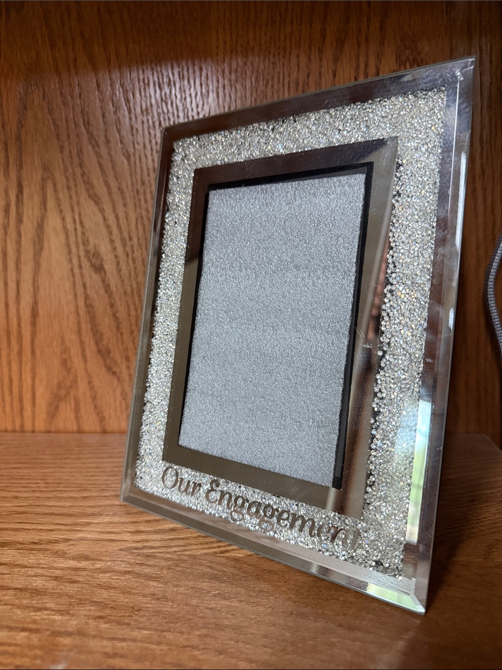 Glitter Accent Photo Frame - Silver Sparkle 4x6 photo